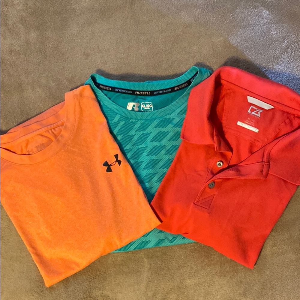 Cutter Buck, Russell and Under armour men’s shirts